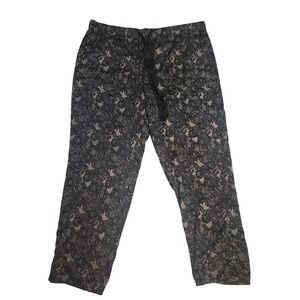 Giugano Ovale Sleepwear Lace Pajama Pants Women's‎ XL Black Beige Floral